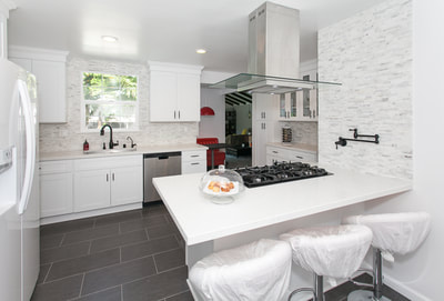 modular kitchen view with white